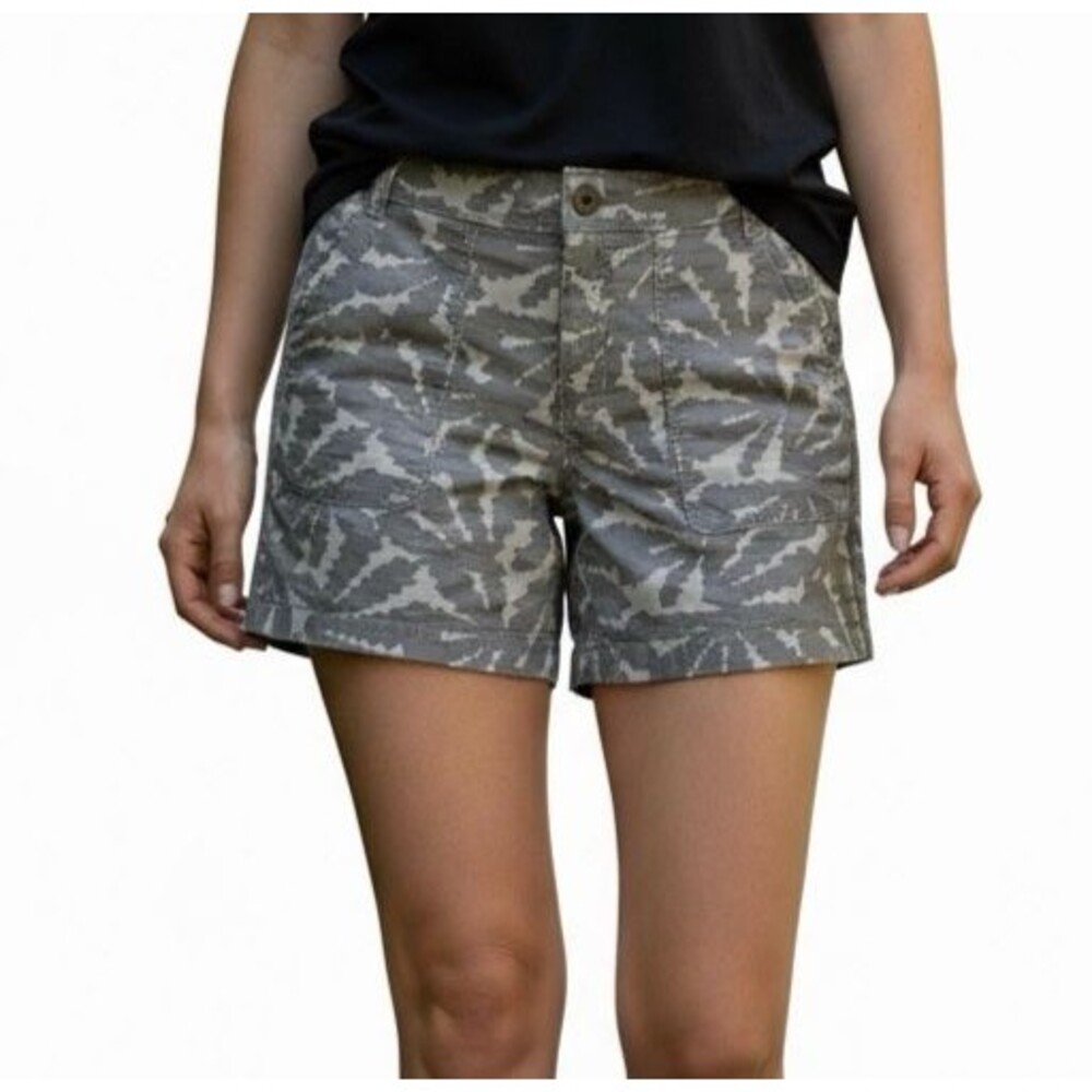 The North Face Ridgeside Midweight Casual Hiking Shorts Women Size 6 Green Camo